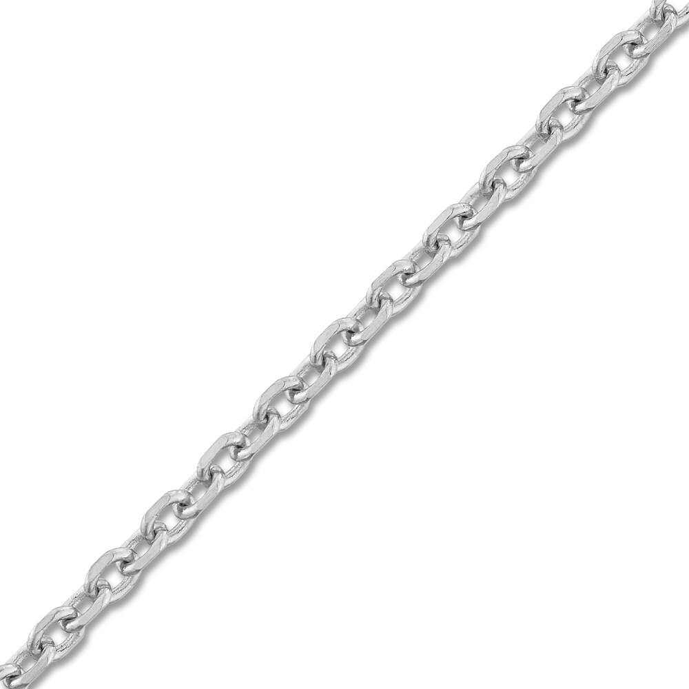 Diamond-Cut Cable Chain Necklace 14K White Gold 18\" HBEaVk07 Diamond-Cut Cable Chain Necklace 14K White Gold 18\" HBEaVk07