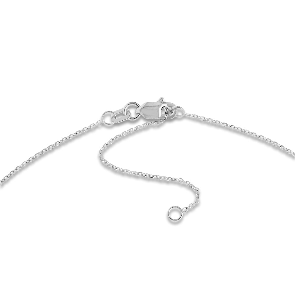 Diamond-Cut Cable Chain Necklace 14K White Gold 18\" HBEaVk07 Diamond-Cut Cable Chain Necklace 14K White Gold 18\" HBEaVk07