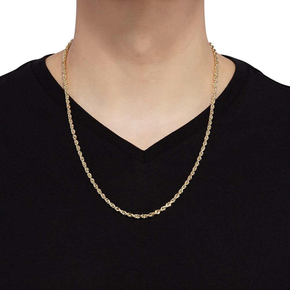 24\" Rope Chain Necklace 14K Yellow Gold Appx. 3.85mm HONiFLd8 24\" Rope Chain Necklace 14K Yellow Gold Appx. 3.85mm HONiFLd8