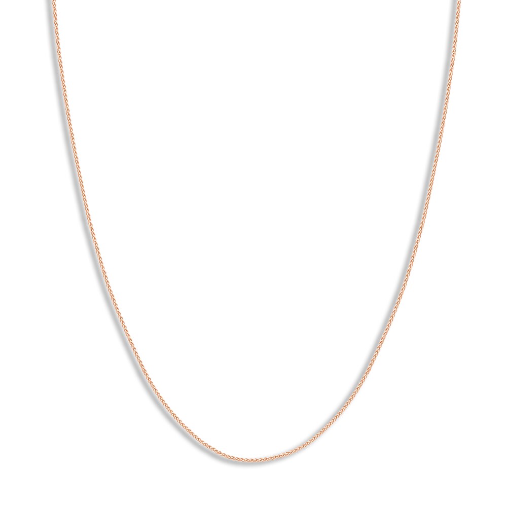 Round Wheat Chain Necklace 14K Rose Gold 18" HcIiF6ZE Round Wheat Chain Necklace 14K Rose Gold 18" HcIiF6ZE