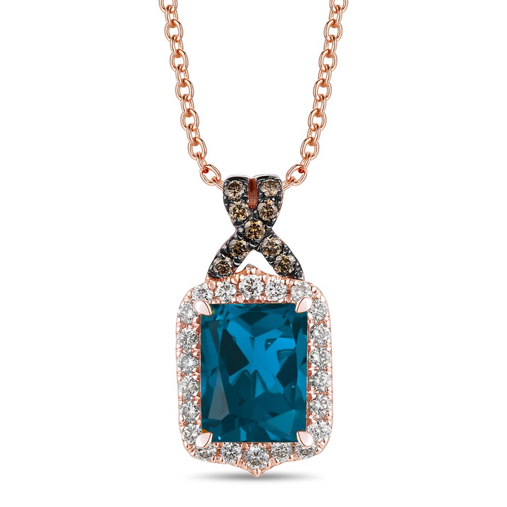 Le Vian Natural Blue Topaz Necklace 1/3 ct tw Diamonds 14K Strawberry Gold HhMvi2qo Le Vian Natural Blue Topaz Necklace 1/3 ct tw Diamonds 14K Strawberry Gold HhMvi2qo