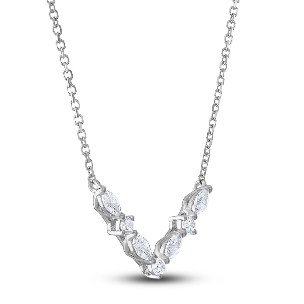 Vera Wang WISH Diamond Necklace 3/8 ct tw Round/Marquise 10K White Gold HjsWNQZ2 Vera Wang WISH Diamond Necklace 3/8 ct tw Round/Marquise 10K White Gold HjsWNQZ2