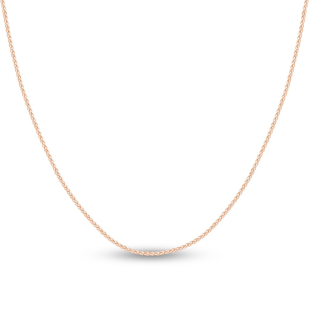Round Wheat Chain Necklace 14K Rose Gold 20" IDomD1p4 Round Wheat Chain Necklace 14K Rose Gold 20" IDomD1p4