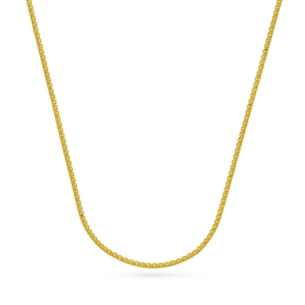 Women's Round Wheat Chain Necklace 18K Yellow Gold 18" IIeqPvSo Women's Round Wheat Chain Necklace 18K Yellow Gold 18" IIeqPvSo