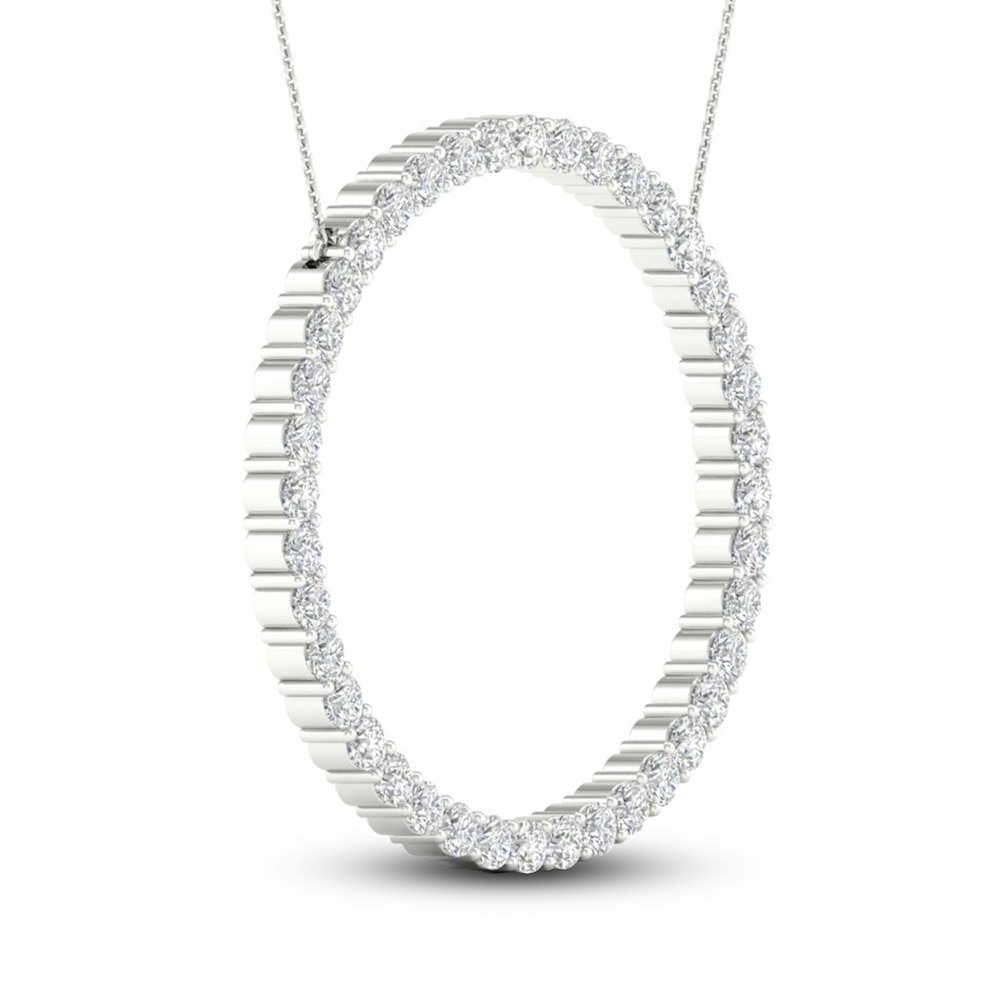 Lab-Created Diamond Necklace 2 ct tw Round 14K White Gold IJUM09IG Lab-Created Diamond Necklace 2 ct tw Round 14K White Gold IJUM09IG