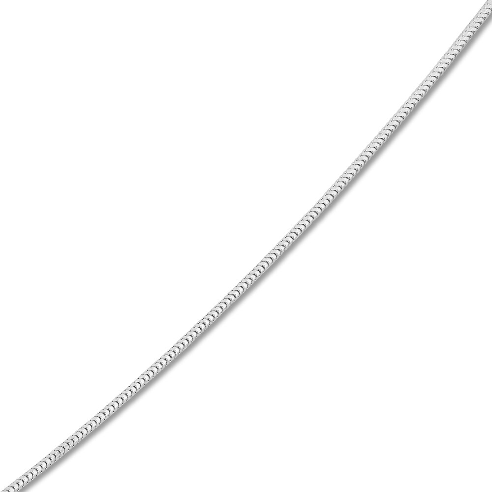 Hollow Snake Chain Necklace 14K White Gold 18\" ILl3RP95 Hollow Snake Chain Necklace 14K White Gold 18\" ILl3RP95