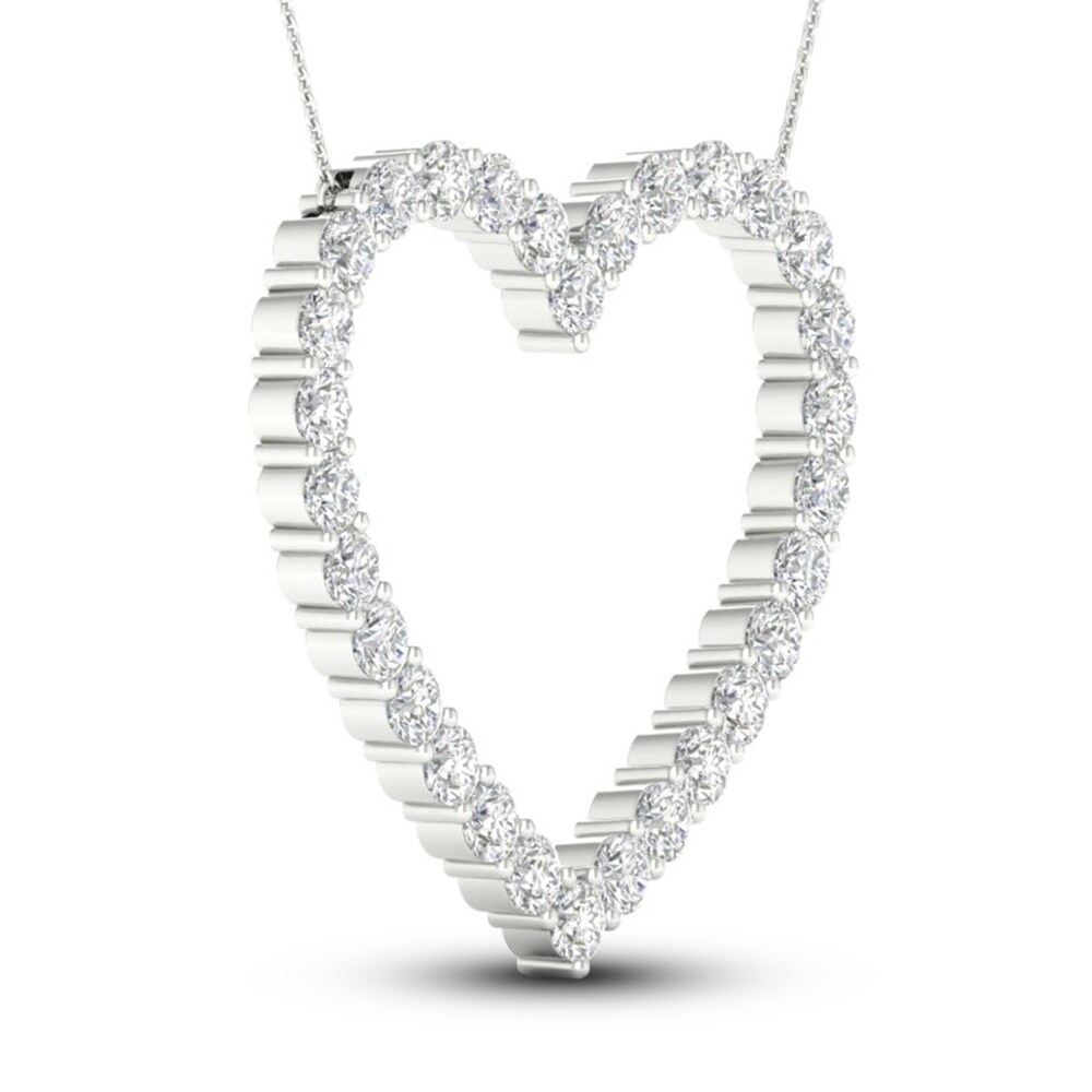 Lab-Created Diamond Necklace 3 ct tw Round 14K White Gold IO17eHhN Lab-Created Diamond Necklace 3 ct tw Round 14K White Gold IO17eHhN