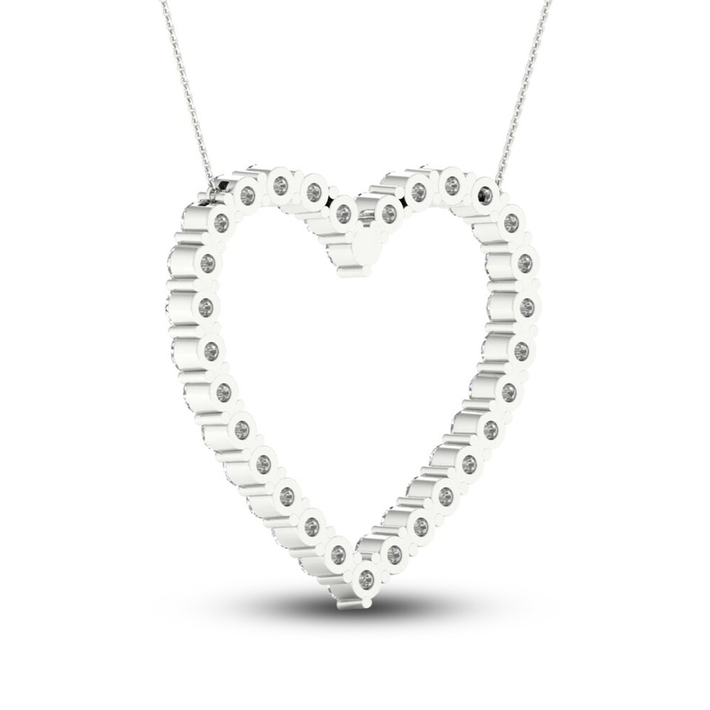 Lab-Created Diamond Necklace 3 ct tw Round 14K White Gold IO17eHhN Lab-Created Diamond Necklace 3 ct tw Round 14K White Gold IO17eHhN