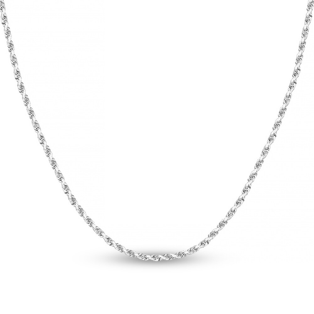 Diamond-Cut Rope Chain Necklace 14K White Gold 24" IS8Na9pV