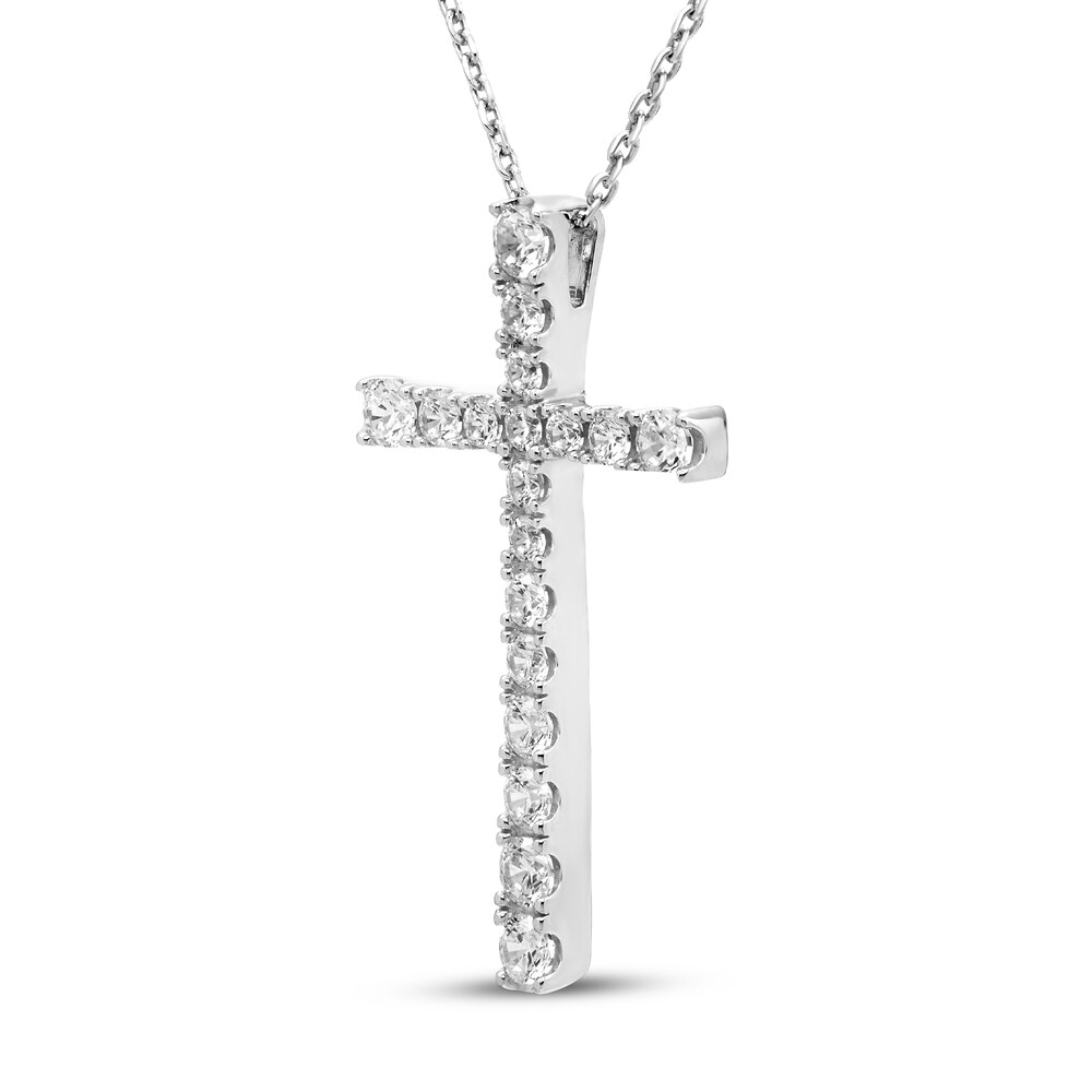 Diamond Cross Necklace 3/8 ct tw Round 10K White Gold IZ4X3GNE Diamond Cross Necklace 3/8 ct tw Round 10K White Gold IZ4X3GNE