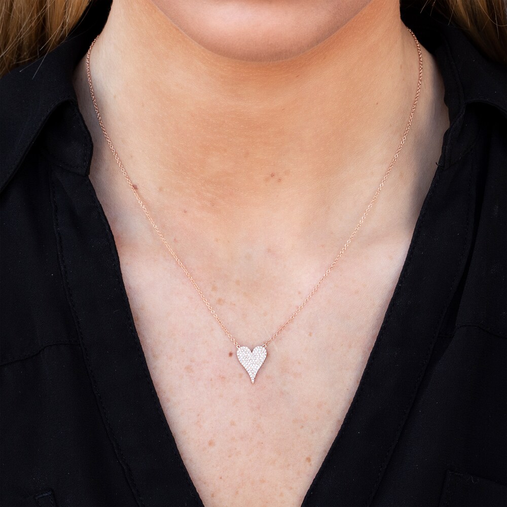 Shy Creation Heart Necklace 1/5 ct tw Diamonds 14K Rose Gold SC55002006 IflaRUmz Shy Creation Heart Necklace 1/5 ct tw Diamonds 14K Rose Gold SC55002006 IflaRUmz