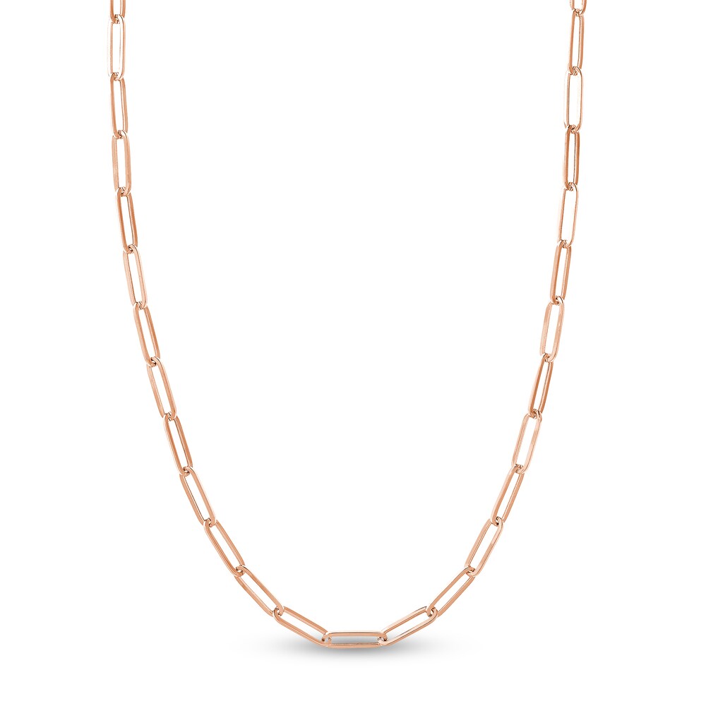Paper Clip Chain Necklace 14K Rose Gold 18\" IkQAB0fd Paper Clip Chain Necklace 14K Rose Gold 18\" IkQAB0fd