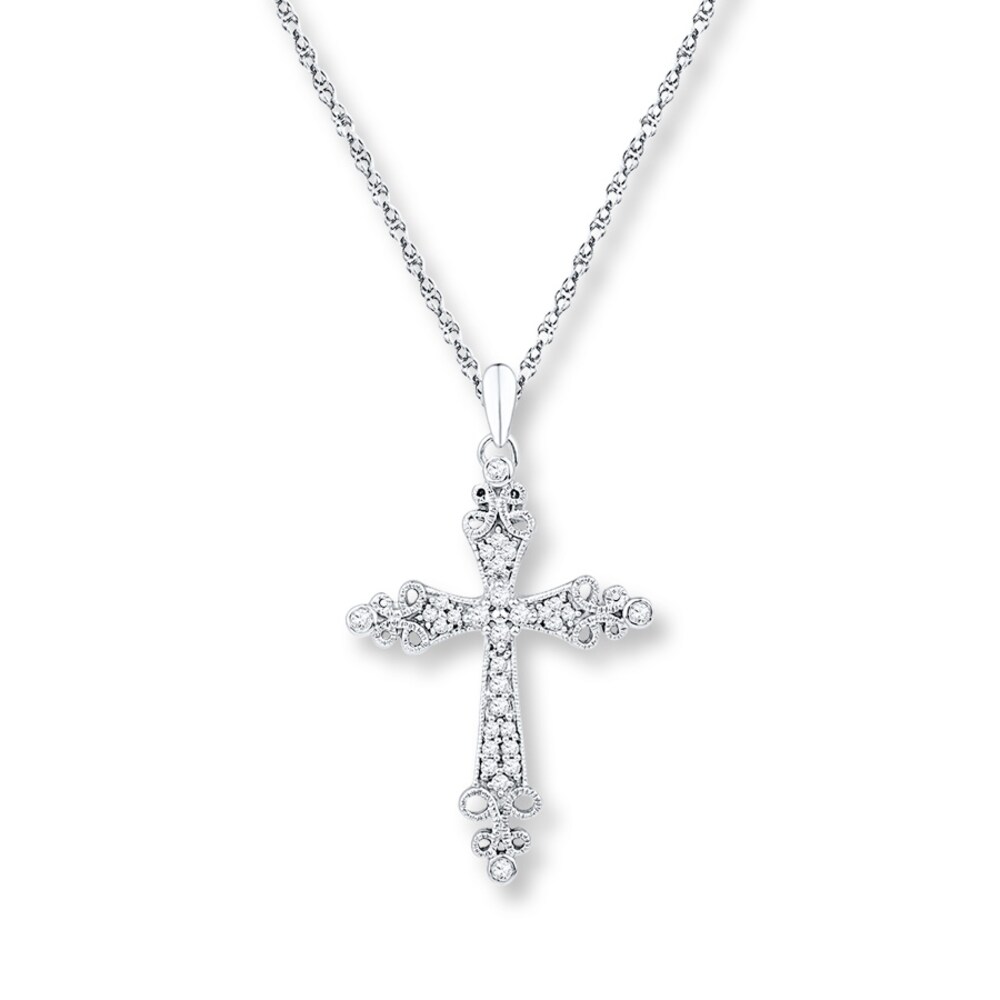 Diamond Cross Necklace 1/4 Carat tw Round-cut Sterling Silver Iogrdmjc Diamond Cross Necklace 1/4 Carat tw Round-cut Sterling Silver Iogrdmjc