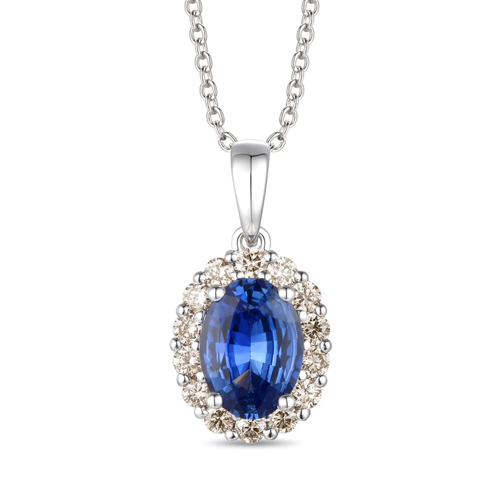 Le Vian Natural Blue Sapphire Pendant Necklace 1/4 ct tw Diamonds 14K Vanilla Gold Iopqyszi Le Vian Natural Blue Sapphire Pendant Necklace 1/4 ct tw Diamonds 14K Vanilla Gold Iopqyszi