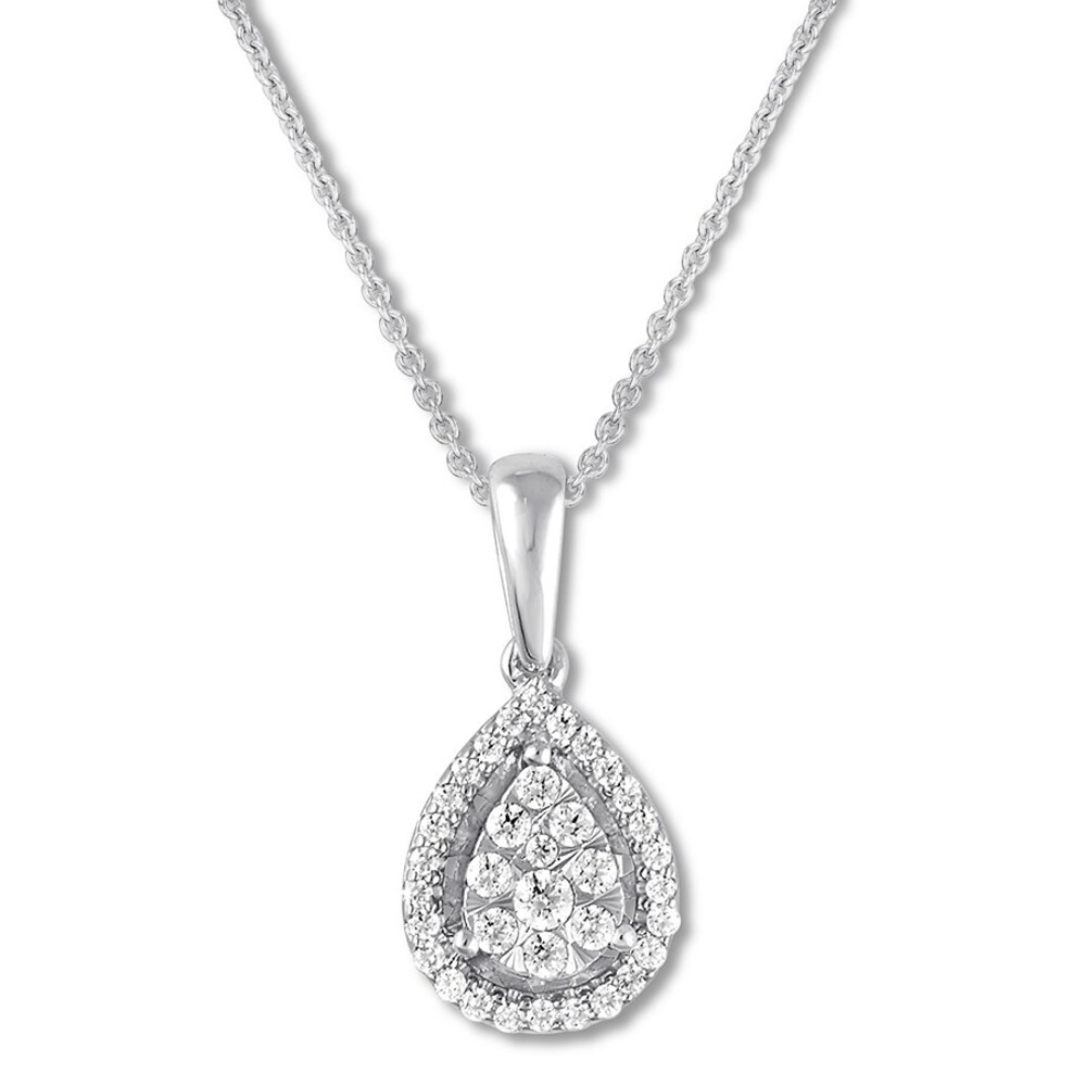Diamond Editions Necklace 1/4 carat tw 10K White Gold 18" Adj. Ivgwxhpx Diamond Editions Necklace 1/4 carat tw 10K White Gold 18" Adj. Ivgwxhpx