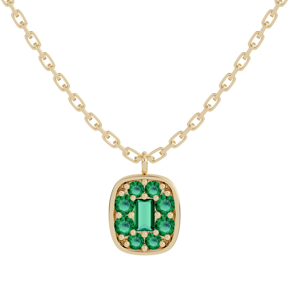 Juliette Maison Natural Emerald Pendant Necklace 10K Yellow Gold Ix4PhtCC Juliette Maison Natural Emerald Pendant Necklace 10K Yellow Gold Ix4PhtCC