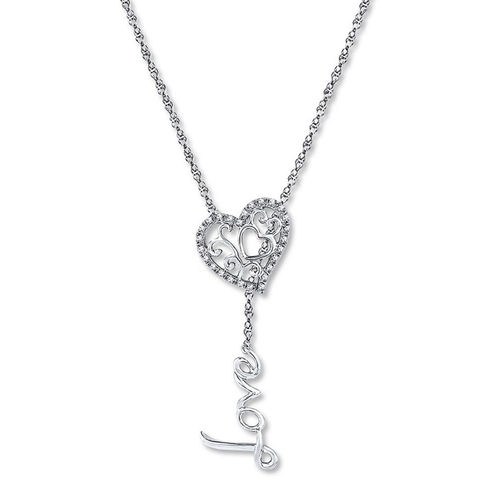 Heart & Love Necklace 1/10 ct tw Diamonds Sterling Silver IxmeQQoL Heart & Love Necklace 1/10 ct tw Diamonds Sterling Silver IxmeQQoL