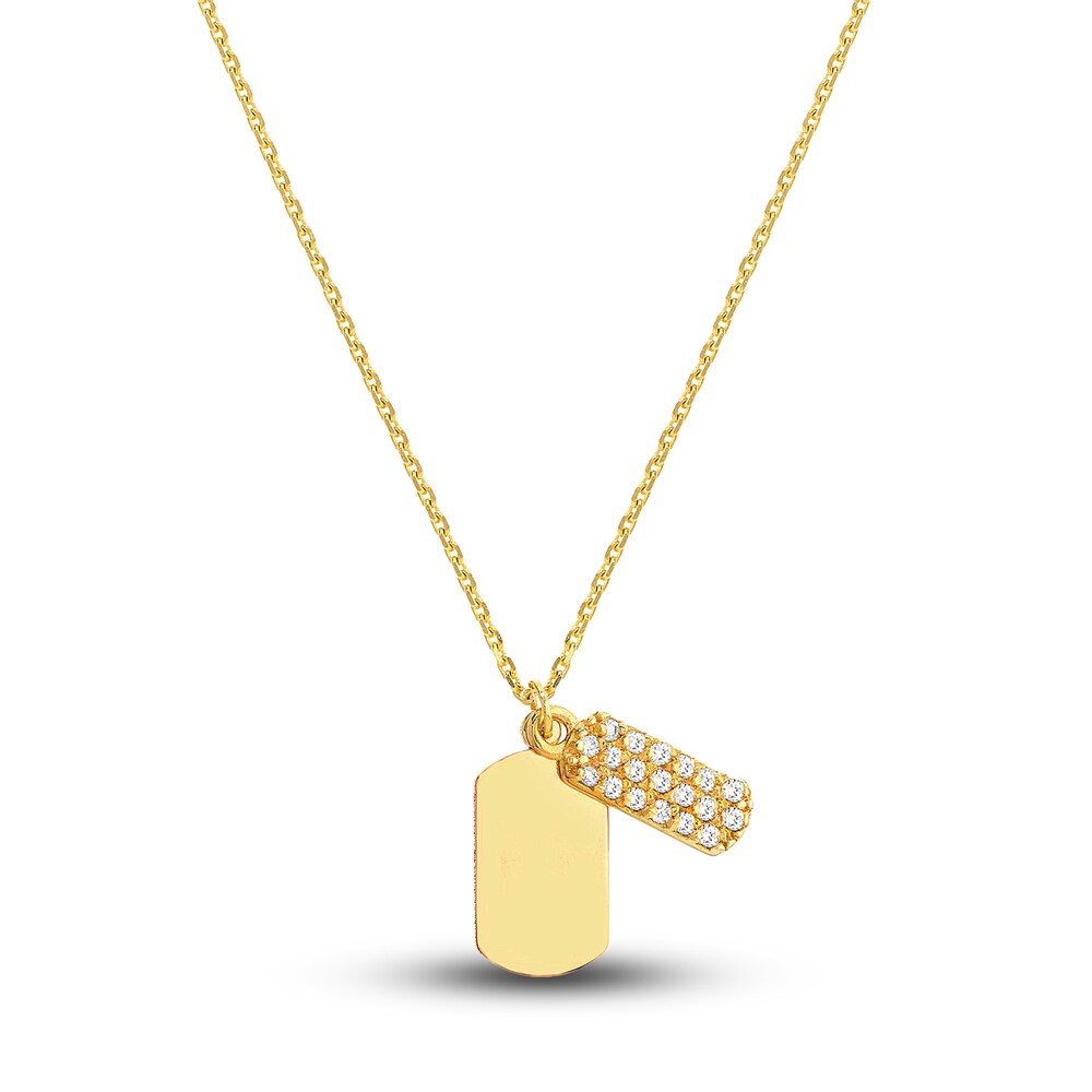 Diamond Dog Tag Necklace 1/10 ct tw Round 14K Yellow Gold J0h2mQkQ Diamond Dog Tag Necklace 1/10 ct tw Round 14K Yellow Gold J0h2mQkQ