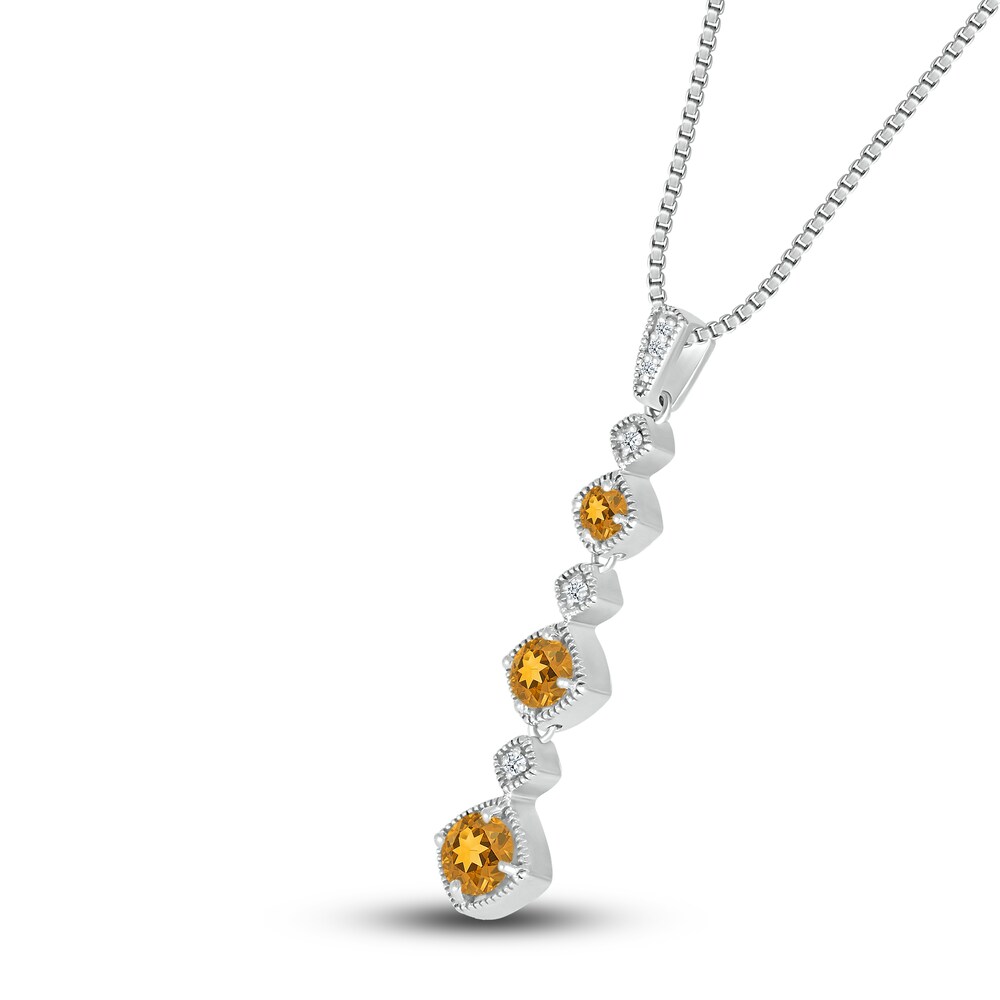 Natural Citrine Necklace 1/20 ct tw Diamonds Sterling Silver JDvkQzjO Natural Citrine Necklace 1/20 ct tw Diamonds Sterling Silver JDvkQzjO