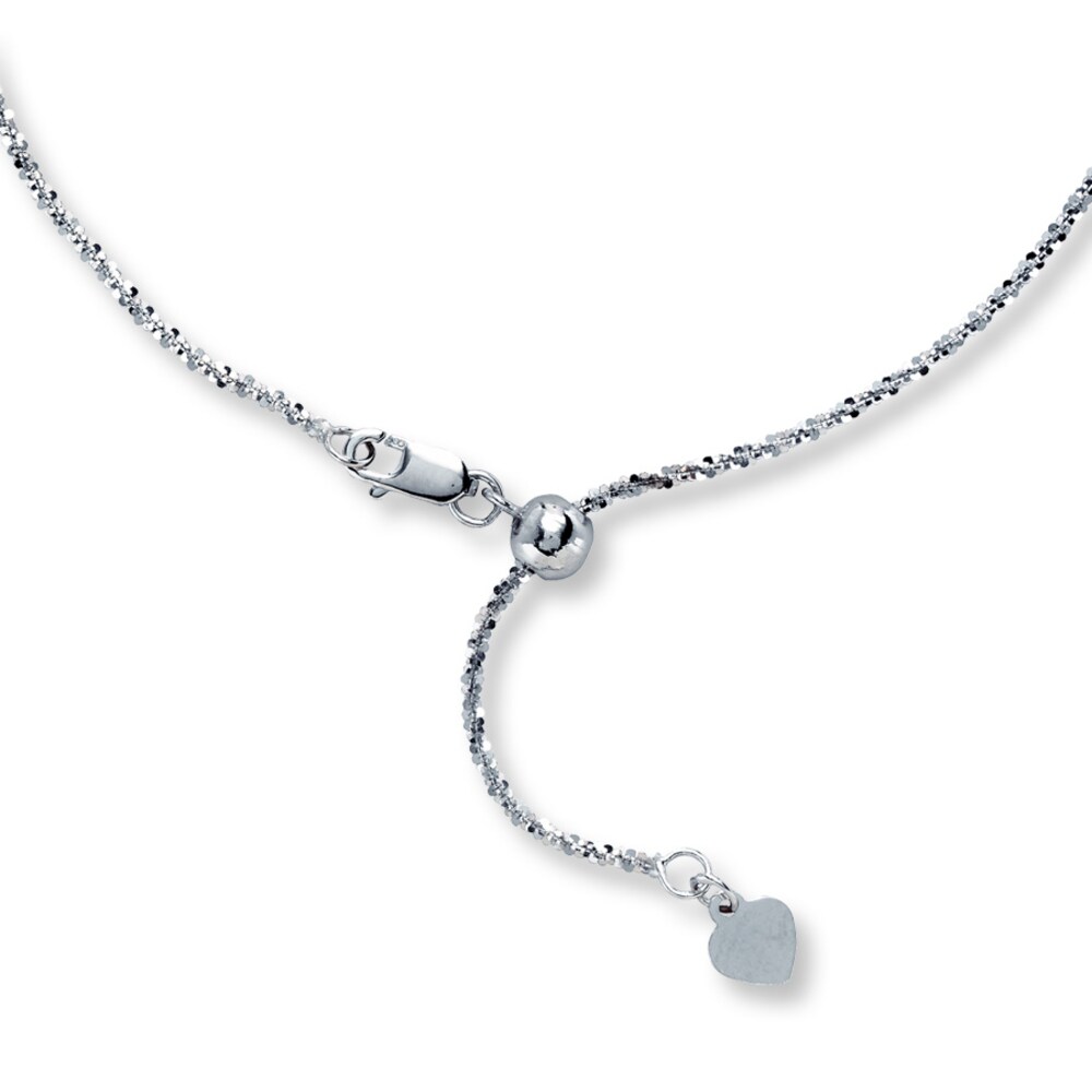 Criss Cross Chain 14K White Gold Adjustable 16\"-20\" Length JOh299ml Criss Cross Chain 14K White Gold Adjustable 16\"-20\" Length JOh299ml