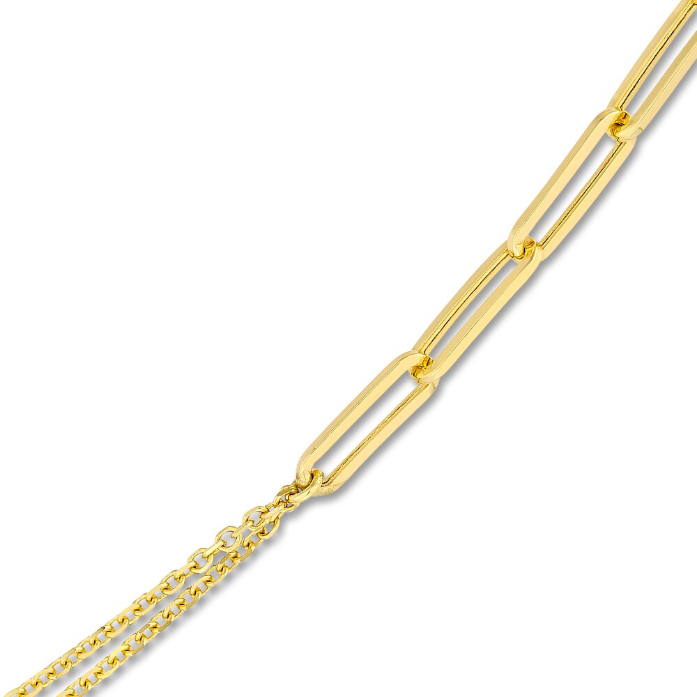 Paperclip/Curb Split Chain Necklace 14K Yellow Gold 20\" JdRcPPLQ Paperclip/Curb Split Chain Necklace 14K Yellow Gold 20\" JdRcPPLQ