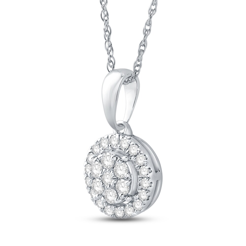 Diamond Pendant Necklace 1/4 ct tw Round 10K White Gold 18\" JkW0NA3q Diamond Pendant Necklace 1/4 ct tw Round 10K White Gold 18\" JkW0NA3q