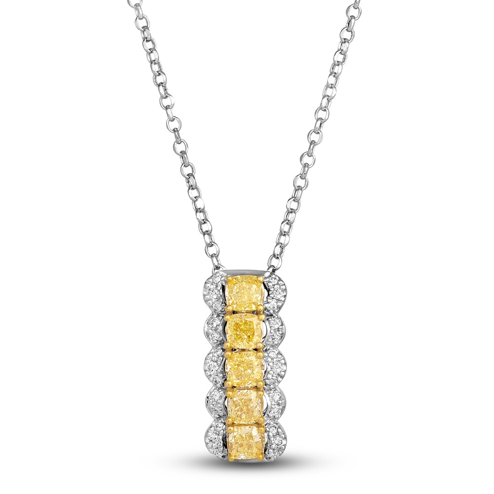 Le Vian Sunny Yellow Diamond Pendant Necklace 1 ct tw Round 14K Two-Tone Gold 19" JuhoEmTj Le Vian Sunny Yellow Diamond Pendant Necklace 1 ct tw Round 14K Two-Tone Gold 19" JuhoEmTj