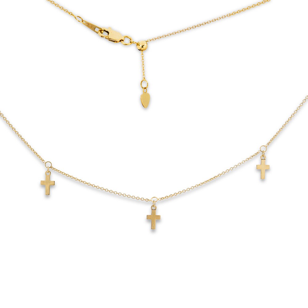 16" Choker Cross Necklace 14K Yellow Gold Jx3OsfR6 16" Choker Cross Necklace 14K Yellow Gold Jx3OsfR6
