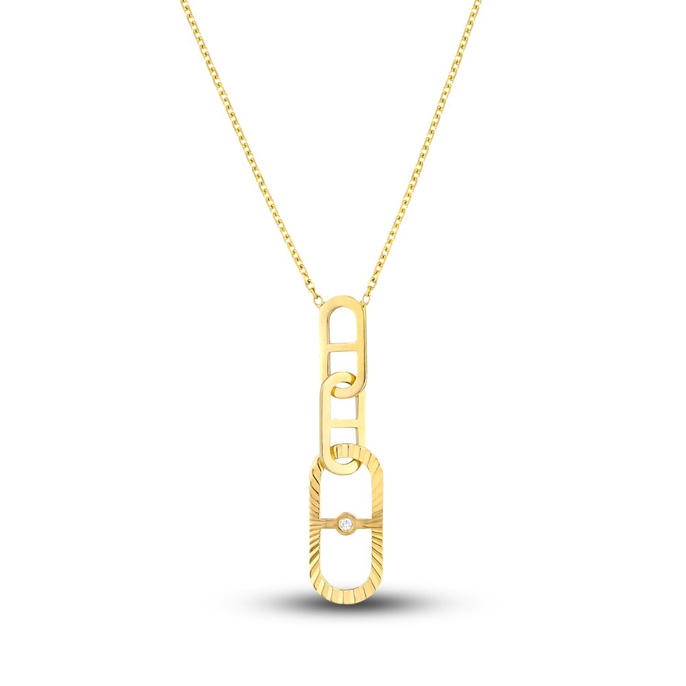 Mariner Link Chain Diamond Accent 14K Yellow Gold 18" K34aoxol Mariner Link Chain Diamond Accent 14K Yellow Gold 18" K34aoxol