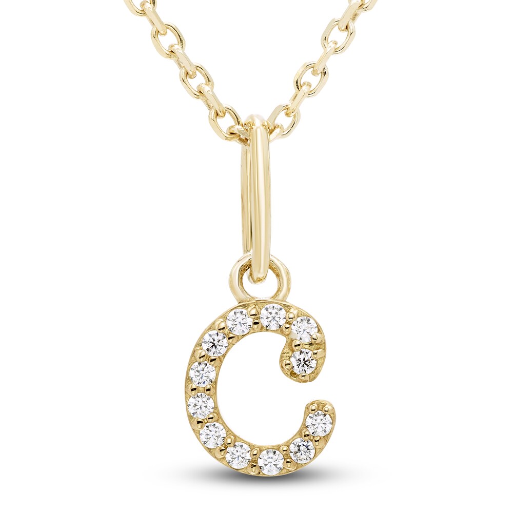 Diamond Initial C Pendant Necklace 1/20 ct tw Round 10K Yellow Gold 18" K6jfQAas Diamond Initial C Pendant Necklace 1/20 ct tw Round 10K Yellow Gold 18" K6jfQAas