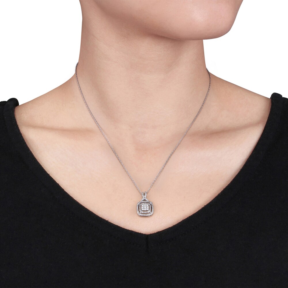 Diamond Necklace 1/2 ct tw Round-cut 10K White Gold K7o4iS8R Diamond Necklace 1/2 ct tw Round-cut 10K White Gold K7o4iS8R