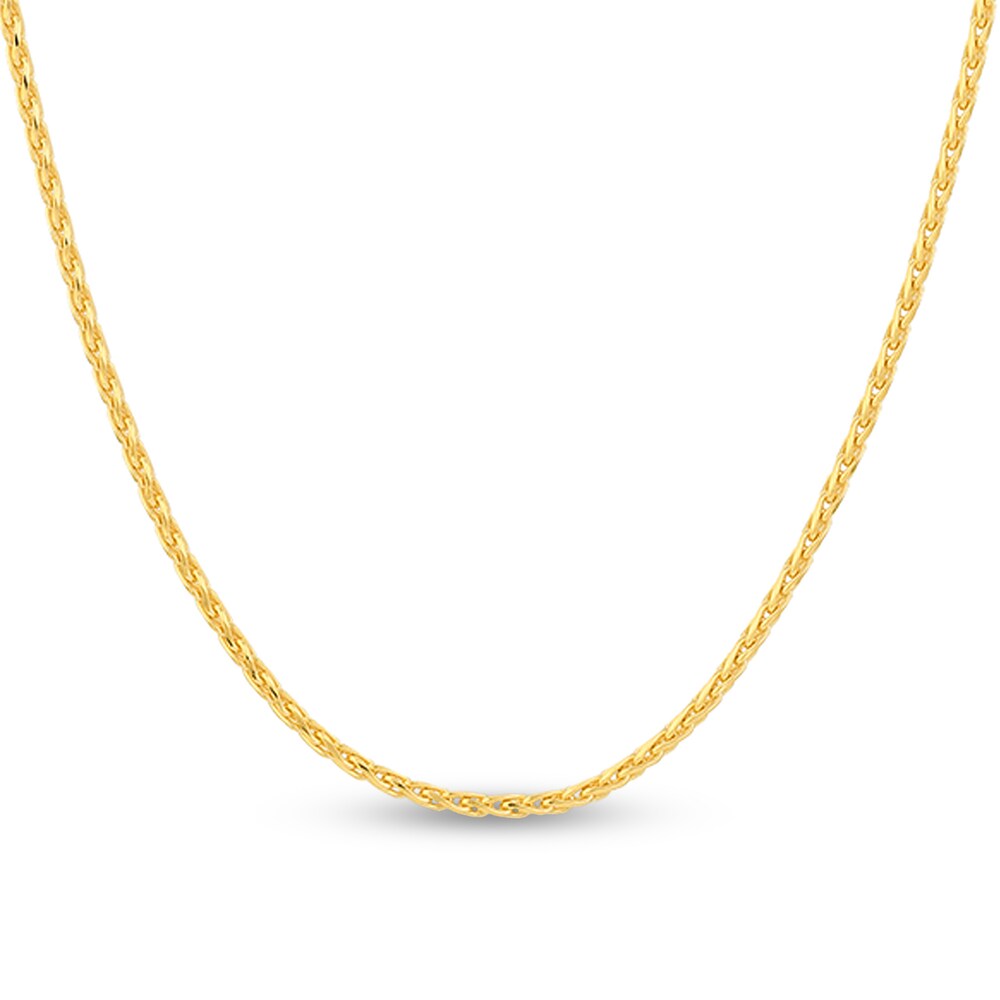 Diamond-Cut Round Wheat Chain Necklace 14K Yellow Gold 18" KqyUH1ue Diamond-Cut Round Wheat Chain Necklace 14K Yellow Gold 18" KqyUH1ue