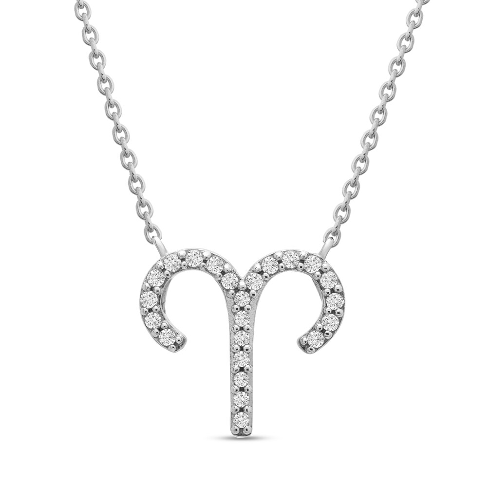 Diamond Aries Necklace 1/10 ct tw 10K White Gold KuHGmqvN Diamond Aries Necklace 1/10 ct tw 10K White Gold KuHGmqvN