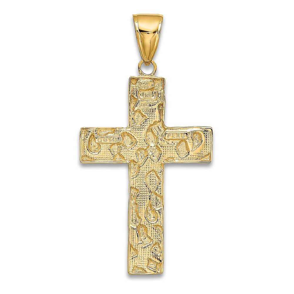 Flat Cross Pendant Necklace 14K Yellow Gold 18\" L5EaGLSi Flat Cross Pendant Necklace 14K Yellow Gold 18\" L5EaGLSi