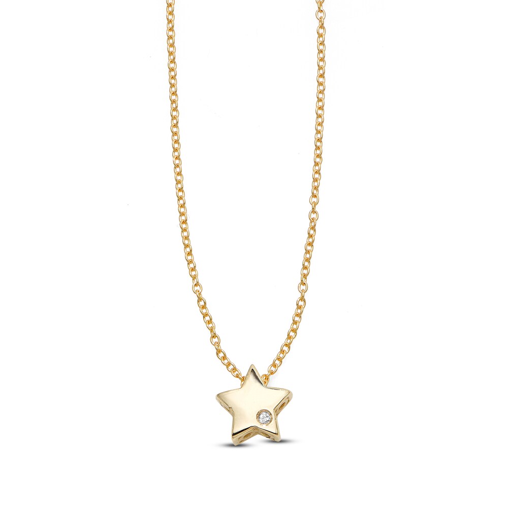Star Necklace Diamond Accents 14K Yellow Gold LHKsMd1g Star Necklace Diamond Accents 14K Yellow Gold LHKsMd1g