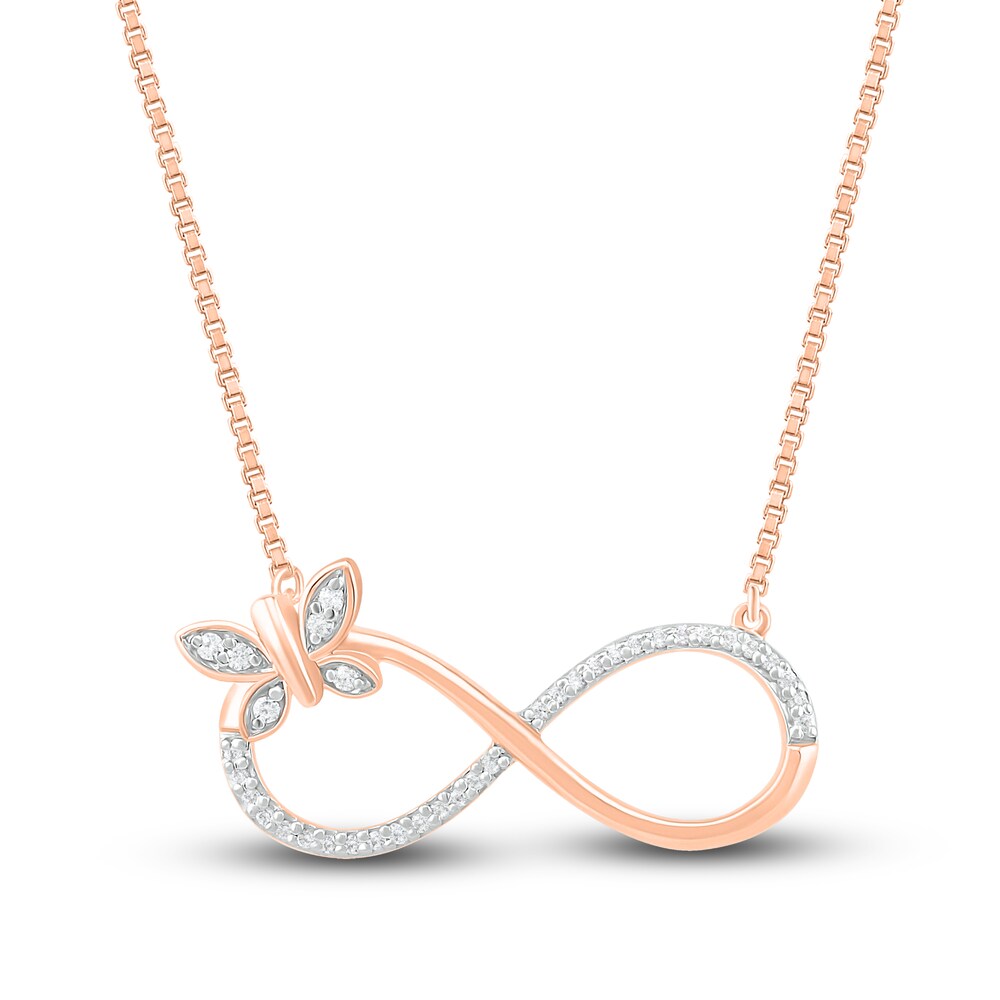 Diamond Infinity Necklace 1/15 ct tw Round 10K Rose Gold LSFQq3by Diamond Infinity Necklace 1/15 ct tw Round 10K Rose Gold LSFQq3by