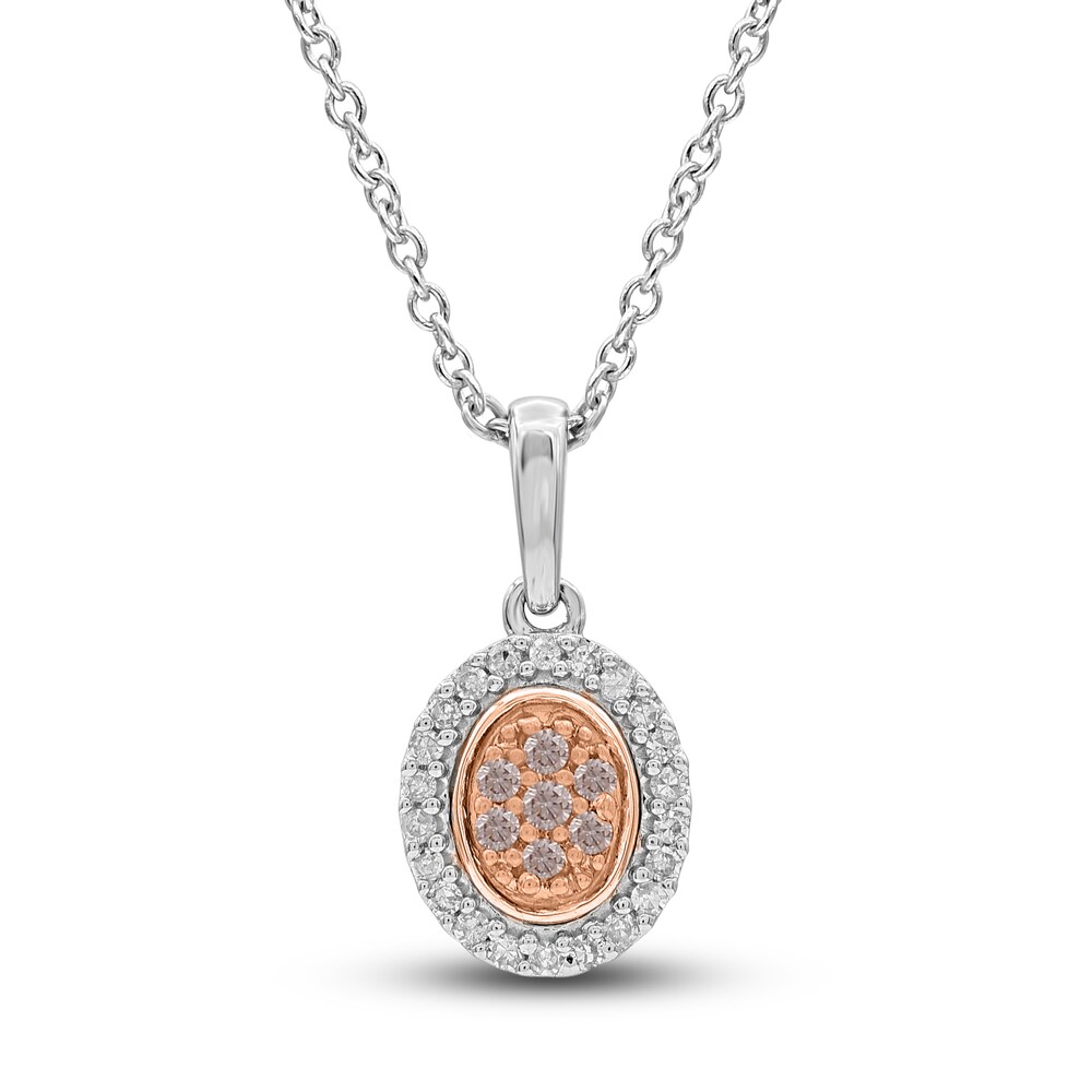 Diamond Necklace 1/8 ct tw Round 14K Two-Tone Gold 18" LSyzghtC Diamond Necklace 1/8 ct tw Round 14K Two-Tone Gold 18" LSyzghtC