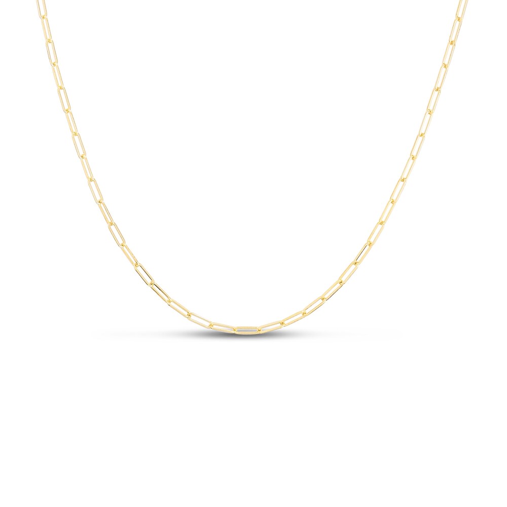 Paper Clip Chain Necklace 14K Yellow Gold 22" Adjustable Lawgzhon Paper Clip Chain Necklace 14K Yellow Gold 22" Adjustable Lawgzhon