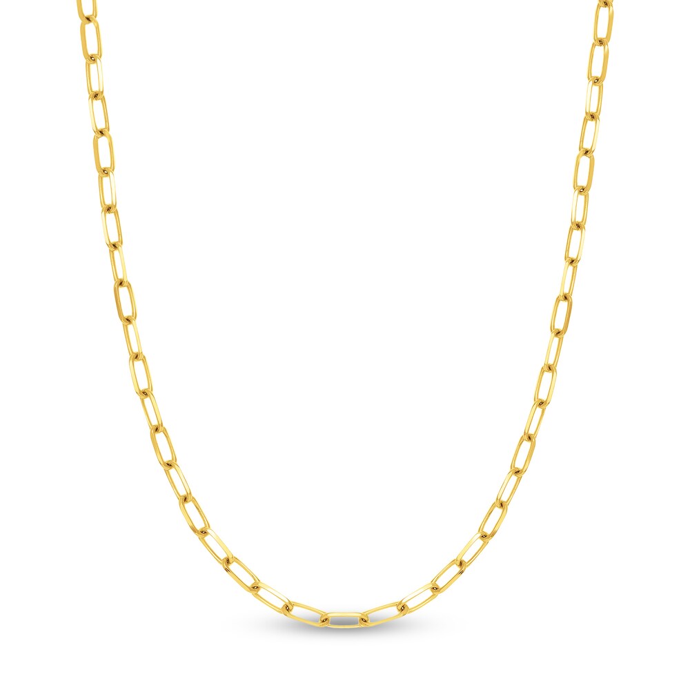 Paper Clip Chain Necklace 14K Yellow Gold 30" Laxb1bMx Paper Clip Chain Necklace 14K Yellow Gold 30" Laxb1bMx