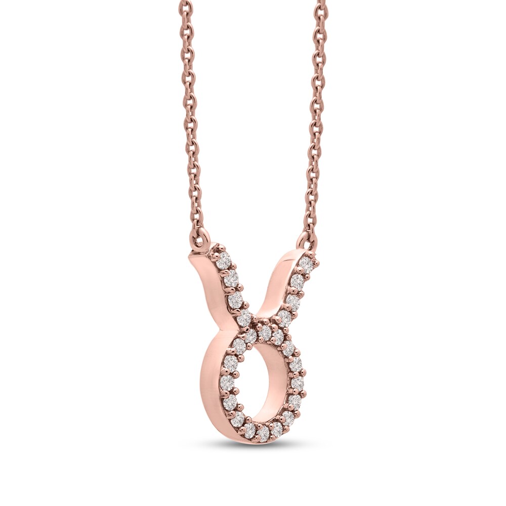 Diamond Taurus Necklace 1/10 ct tw 10K Rose Gold Lq2iF9vn Diamond Taurus Necklace 1/10 ct tw 10K Rose Gold Lq2iF9vn