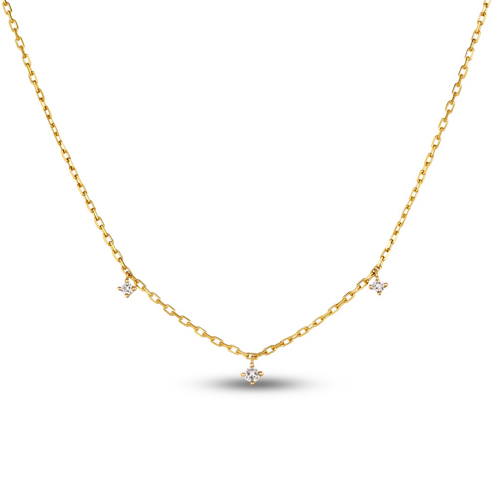 Le Vian Diamond Station Necklace 1/10 ct tw Round 14K Honey Gold 16" Adj. LtJLbowP Le Vian Diamond Station Necklace 1/10 ct tw Round 14K Honey Gold 16" Adj. LtJLbowP