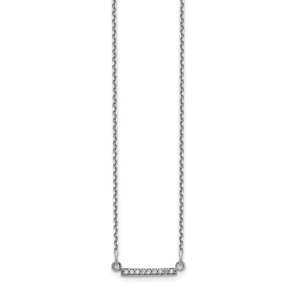 Diamond Bar Necklace 1/20 ct tw Round 14K White Gold 18\" M4udGOCe
