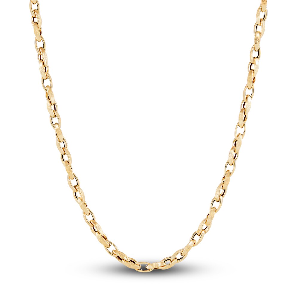 Italia D'Oro Men's Oval Rolo Chain Necklace 14K Yellow Gold 22" M5qph4I2 Italia D'Oro Men's Oval Rolo Chain Necklace 14K Yellow Gold 22" M5qph4I2