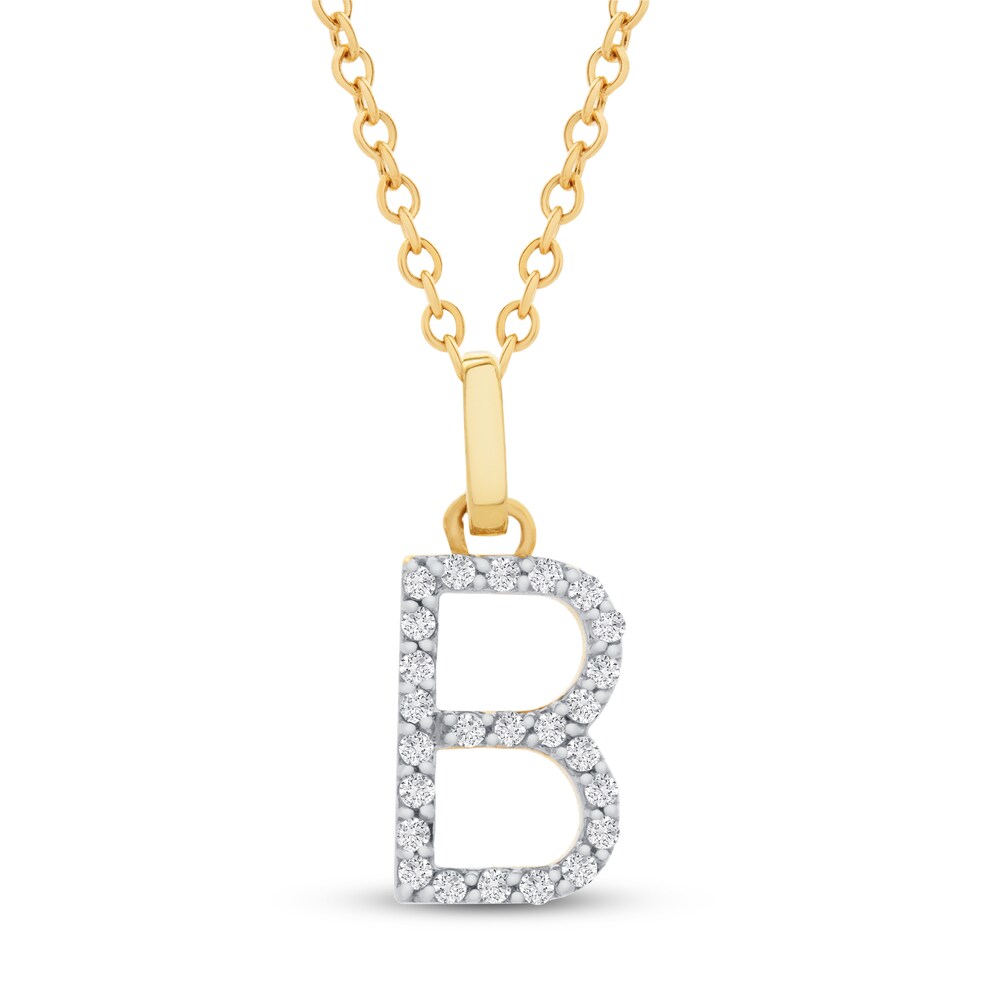 Diamond Letter B Necklace 1/10 ct tw Round 10K Yellow Gold MH8GK2US Diamond Letter B Necklace 1/10 ct tw Round 10K Yellow Gold MH8GK2US