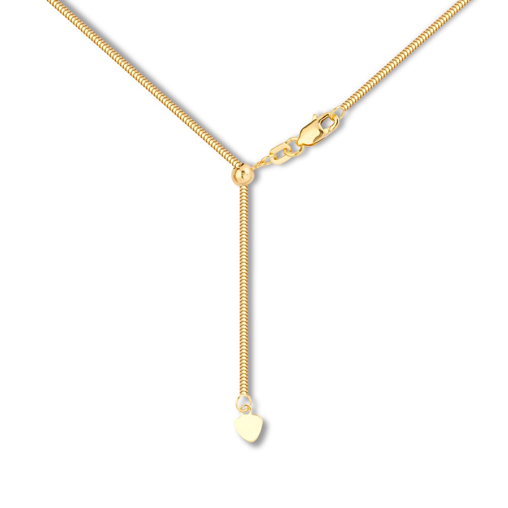Adjustable 22\" Snake Chain 14K Yellow Gold Appx. 1.4mm MOPBqA8r Adjustable 22\" Snake Chain 14K Yellow Gold Appx. 1.4mm MOPBqA8r