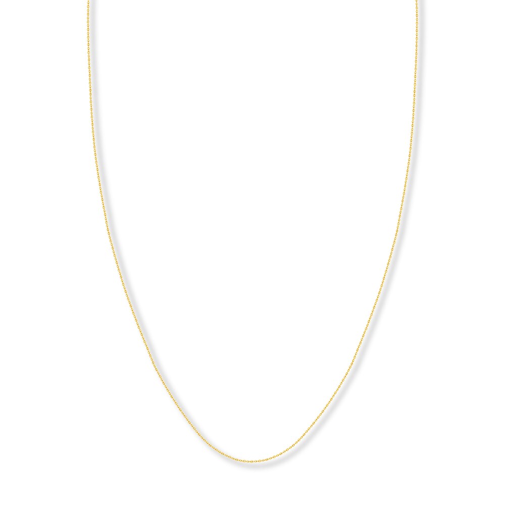 Adjustable 22" Cable Chain 14K Yellow Gold Appx. .9mm MpMHAFEc