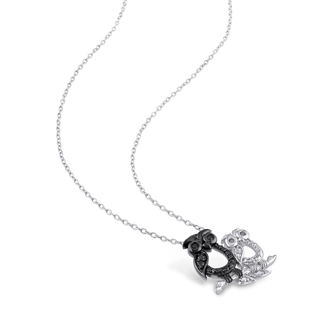Black Diamond Owl Diamond Accents Necklace Sterling Silver 18\" Mpz0IQ2s Black Diamond Owl Diamond Accents Necklace Sterling Silver 18\" Mpz0IQ2s