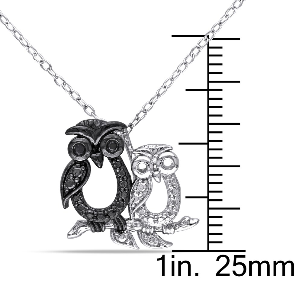 Black Diamond Owl Diamond Accents Necklace Sterling Silver 18\" Mpz0IQ2s Black Diamond Owl Diamond Accents Necklace Sterling Silver 18\" Mpz0IQ2s