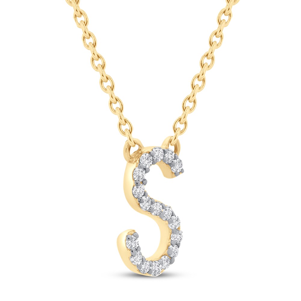Diamond Letter S Necklace 1/10 ct tw Round 10K Yellow Gold N9aFfv8e Diamond Letter S Necklace 1/10 ct tw Round 10K Yellow Gold N9aFfv8e