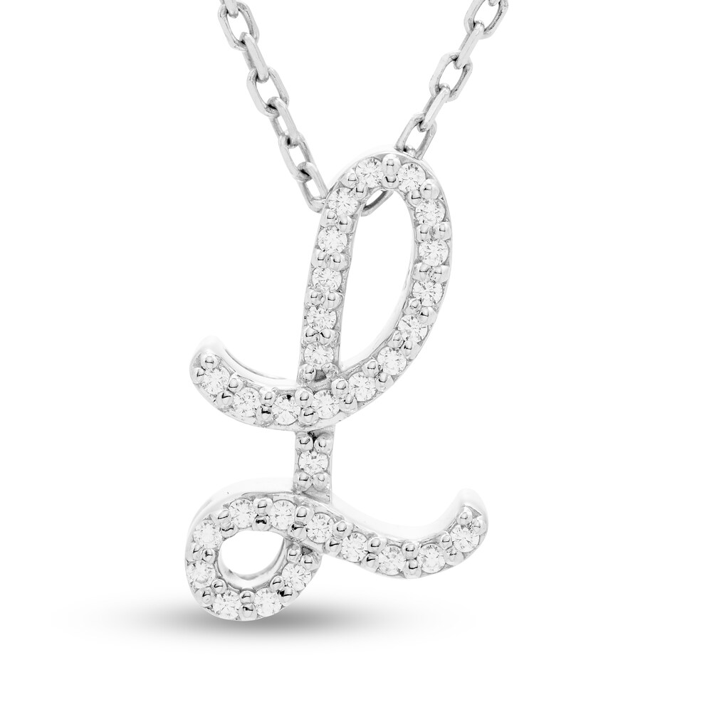Diamond Letter L Pendant Necklace 1/10 ct tw Round 10K White Gold 18" NFp8bpTf Diamond Letter L Pendant Necklace 1/10 ct tw Round 10K White Gold 18" NFp8bpTf